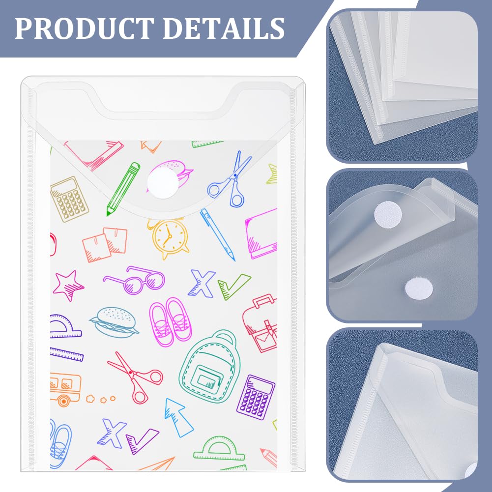 INTERWARM 96 Pack Plastic Envelopes, 7 X 10 File Envelope with Hook & Loop Closure Small Bill Storage Bags A5 Clear File Folders for School Home Work Office Letter Photos Organization