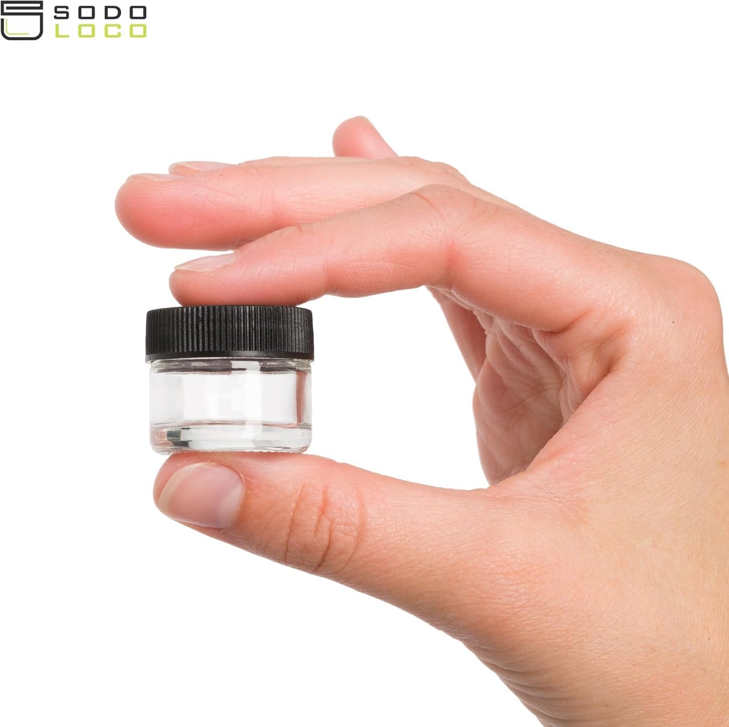 (200 Pack) 5ml Thick Glass Jars with Black Lids - Airtight Containers for Oil, Lip Balm, Wax, Cosmetics - Mini Refillable Jars Great for Travel, Samples, & More