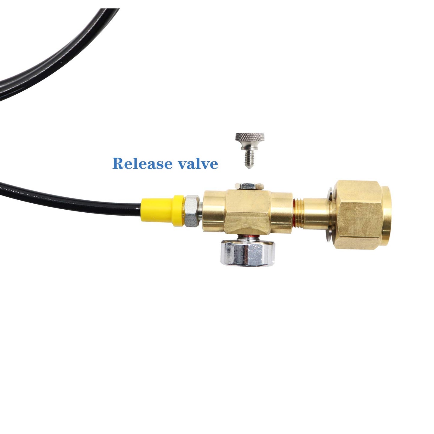 Co2 Tank Cylinder Direct Adapter (Gauge and Bleed Valve), CGA320 to TR21-4 Soda Machine Adapter with 60in High-Pressure Hose, Compatible for Soda Maker, Adapte to fizze/one touch/jet