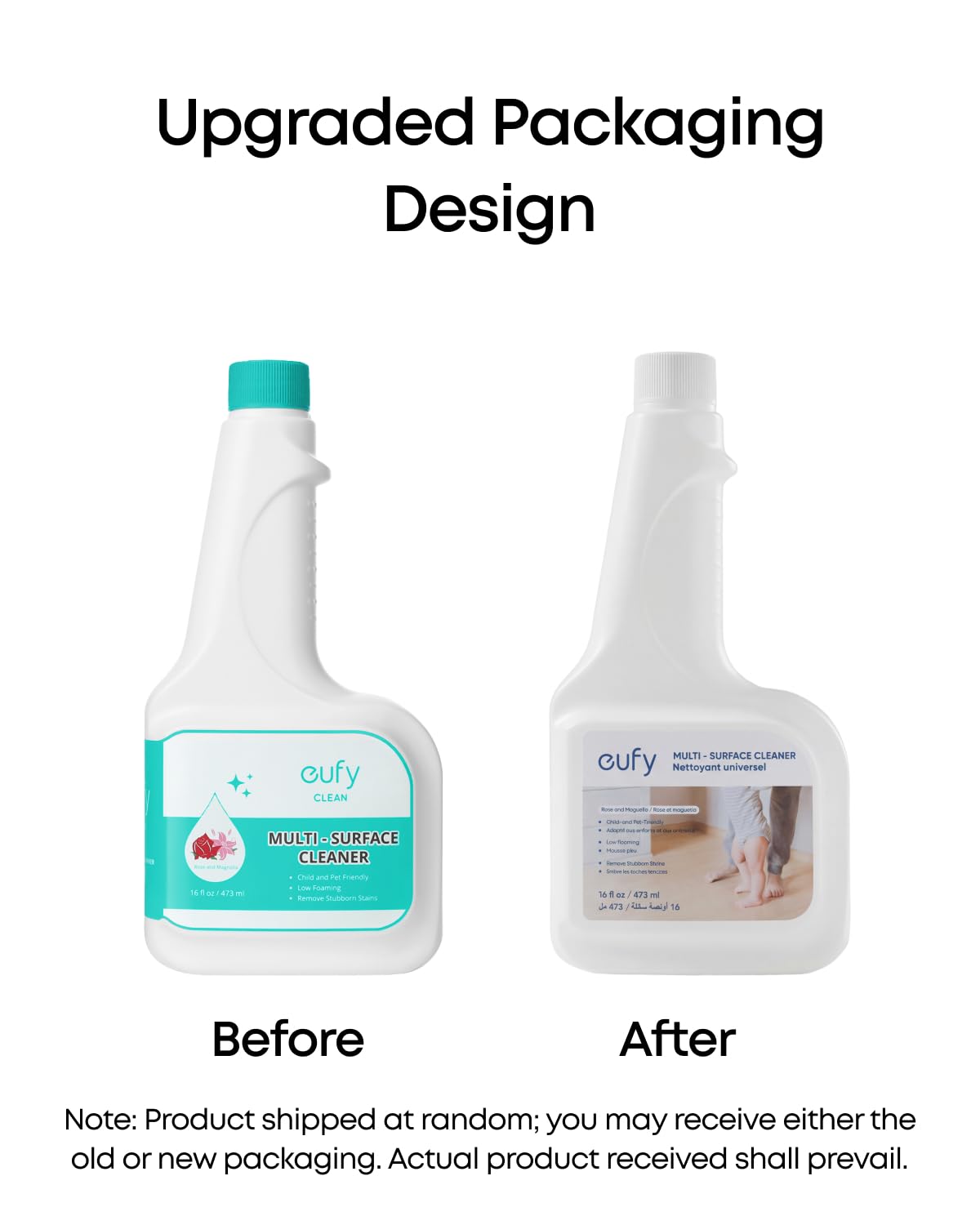 eufy RoboVac Hard Floor Cleaning Solution (2 Bottles), Dilution Ratio 1:200, 473 ml, Floor Cleaner, Plant-Based,Compatible with Omni C20, X8 Pro, X10 Omni, G series, L Series