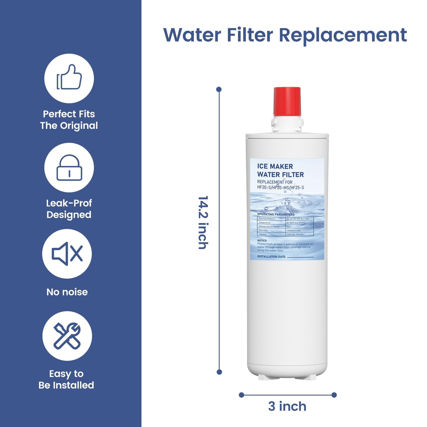 HF20-S HF20-MS HF25-S Water Filter Replacement Compatible with 3M High Flow Series Cartridge HF20-S, 5615103/HF20-MS, 5615109/HF25-S,5615203, Water Filtration System 2 Pack
