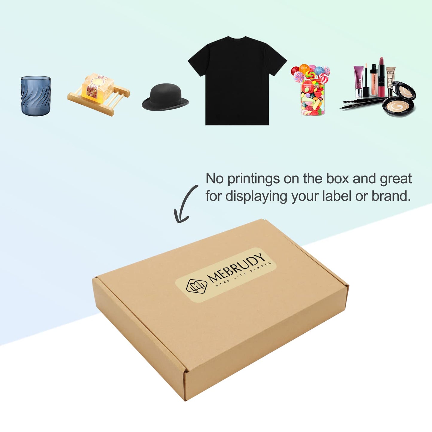 MEBRUDY 9x6x2 Inches Shipping Boxes Pack of 50, Small Corrugated Cardboard Box for Mailing Packing Literature Mailer