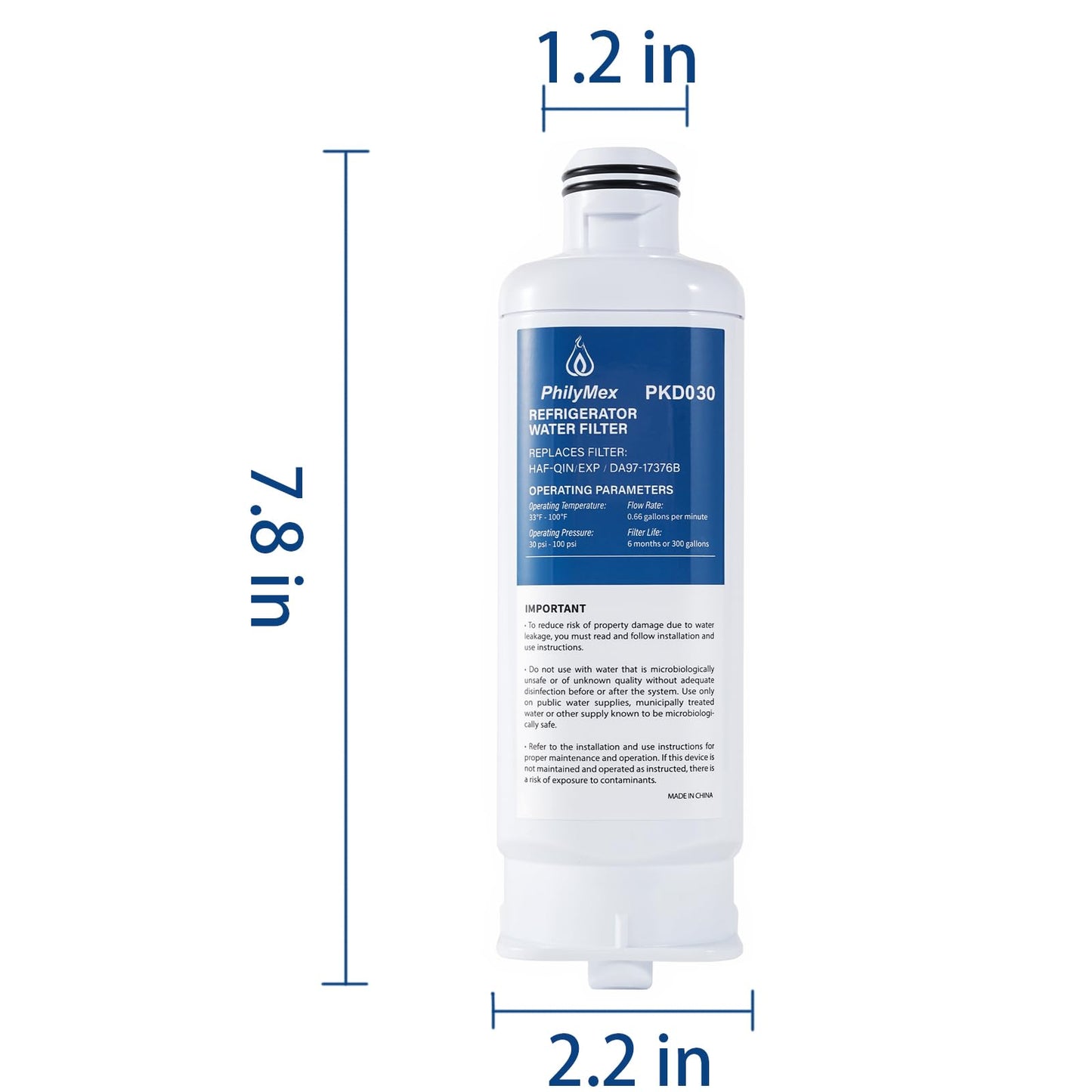 PhilyMex Water filter for sam-sung RF28T5001SR(/AA),RS27T5200SR(/AA),RF27T5201SR(/AA),RF24R7201SR(/AA),RF28R7351SG(/AA),RF28R7201SR(/AA),RF28T5021SR(/AA),Replacement 3PK