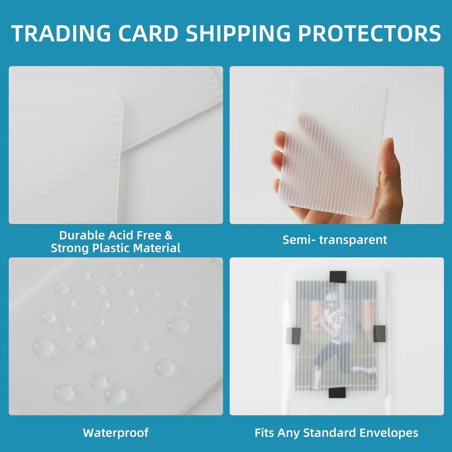 242 Pcs Trading Card Shipping Protector Set Include 120 3.5" x 4.5" Plastic Trading Card Shipping Supplies 60 soft sleeves 60 Bubble Mailers and 2 Masking Tape Better Than Corrugated Cardboard Sheets