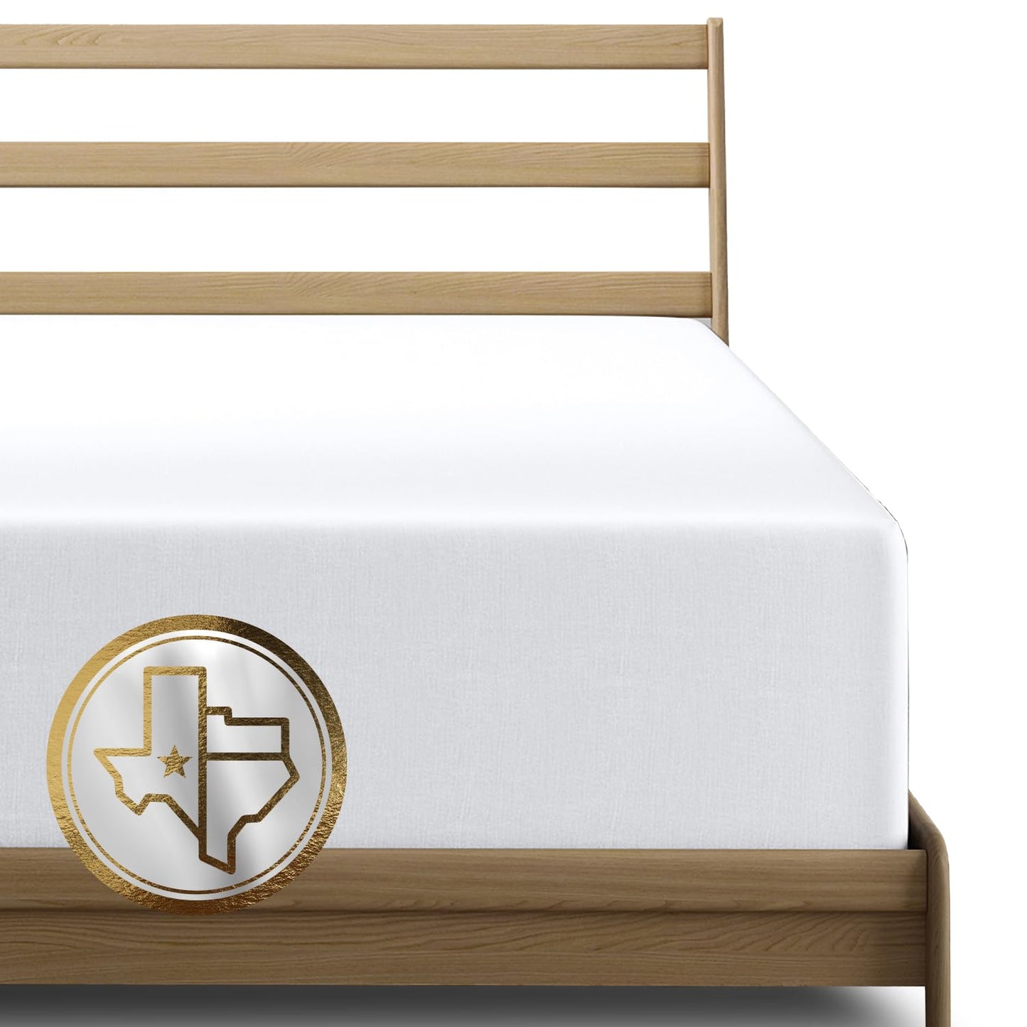 TEXAS LINEN CO. Premium Egyptian Cotton King Size Fitted Sheet Only - Luxury 1000 Series Lonestar Lovin' Collection 22" Extra Deep Pocket King Fitted Sheet (White), Hotel Quality Bottom Sheets