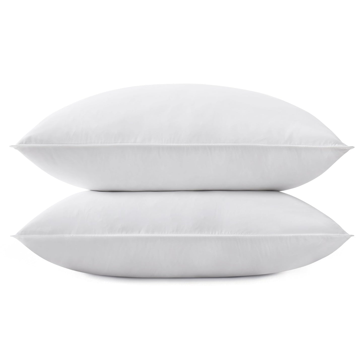 SNUG&COZY Grey Goose Feather Down Pillow for Sleeping(2 Pack)- King Size(20IN×36IN), Goose Feather&Down Filling, 100% Down Proof, Machine Wash, White