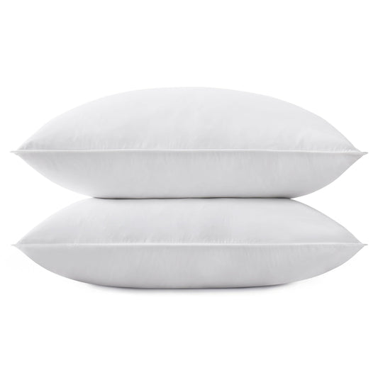 SNUG&COZY Grey Goose Feather Down Pillow for Sleeping(2 Pack)- King Size(20IN×36IN), Goose Feather&Down Filling, 100% Down Proof, Machine Wash, White