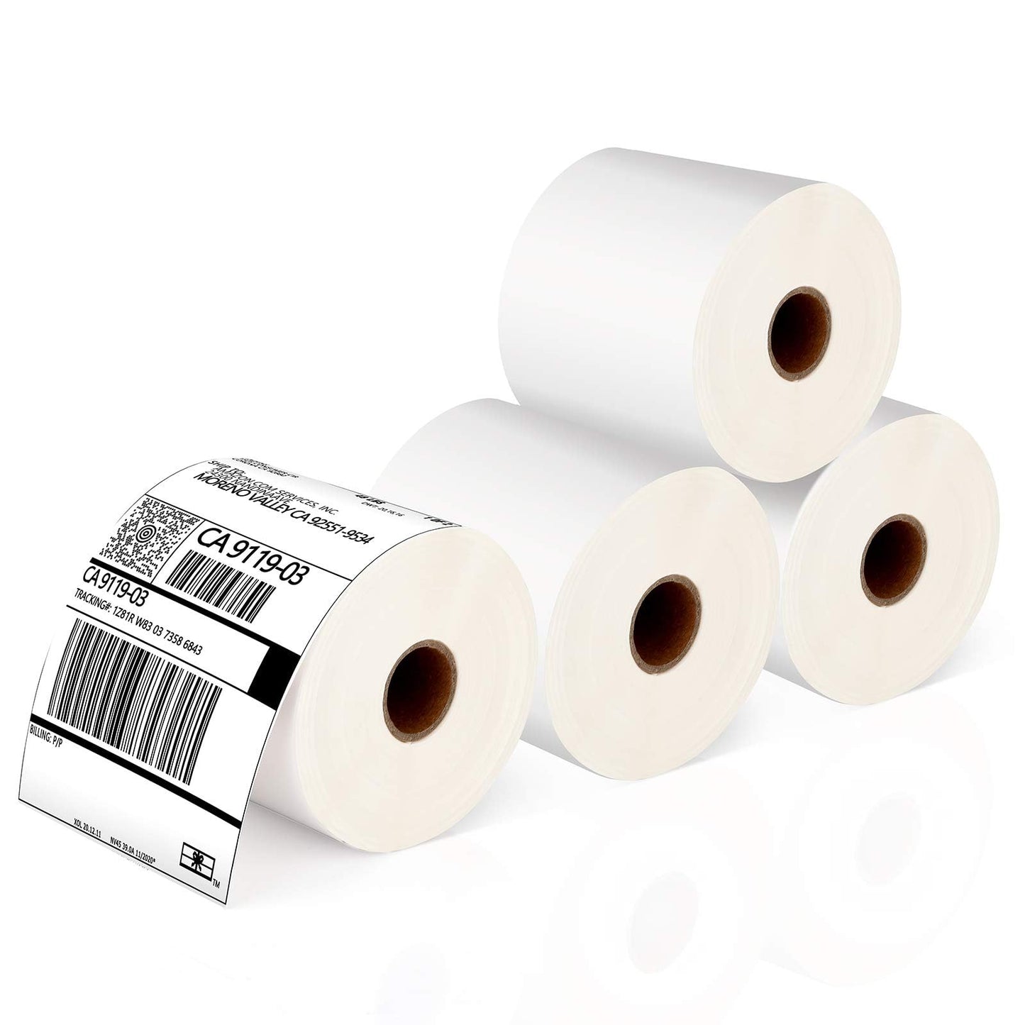 JADENS Thermal Shipping Labels 4x6-350 Labels(4 Rolls), Compatible with Rollo, Brother, Zebra and Most Thermal Printer, Perforated, Commercial Grade, Doesn't Compatible with Dymo