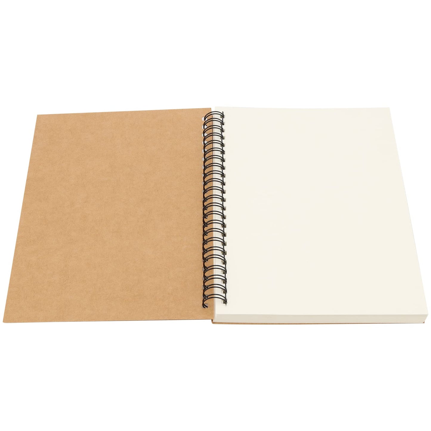 HOZEON 25 Pack A5 Unlined Spiral Notebook, 8.3 x 6 Inches Blank Sketch Books, Journal Notebooks with Kraft Cover, 100gsm Notepads Bulk for Office, School, Travel, 60 Sheets / 120 Pages, Brown