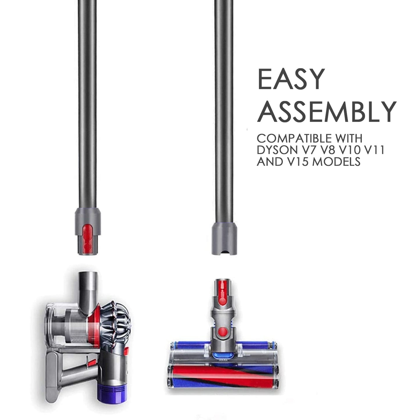 Replacement Wand Extension Tube for Dyson V7 V8 V10 V11 V15 Models,Quick Release Wand Accessories Compatible with Dyson Cordless Stick Vacuum Cleaner of V7 V8 V10 V11(Iron)