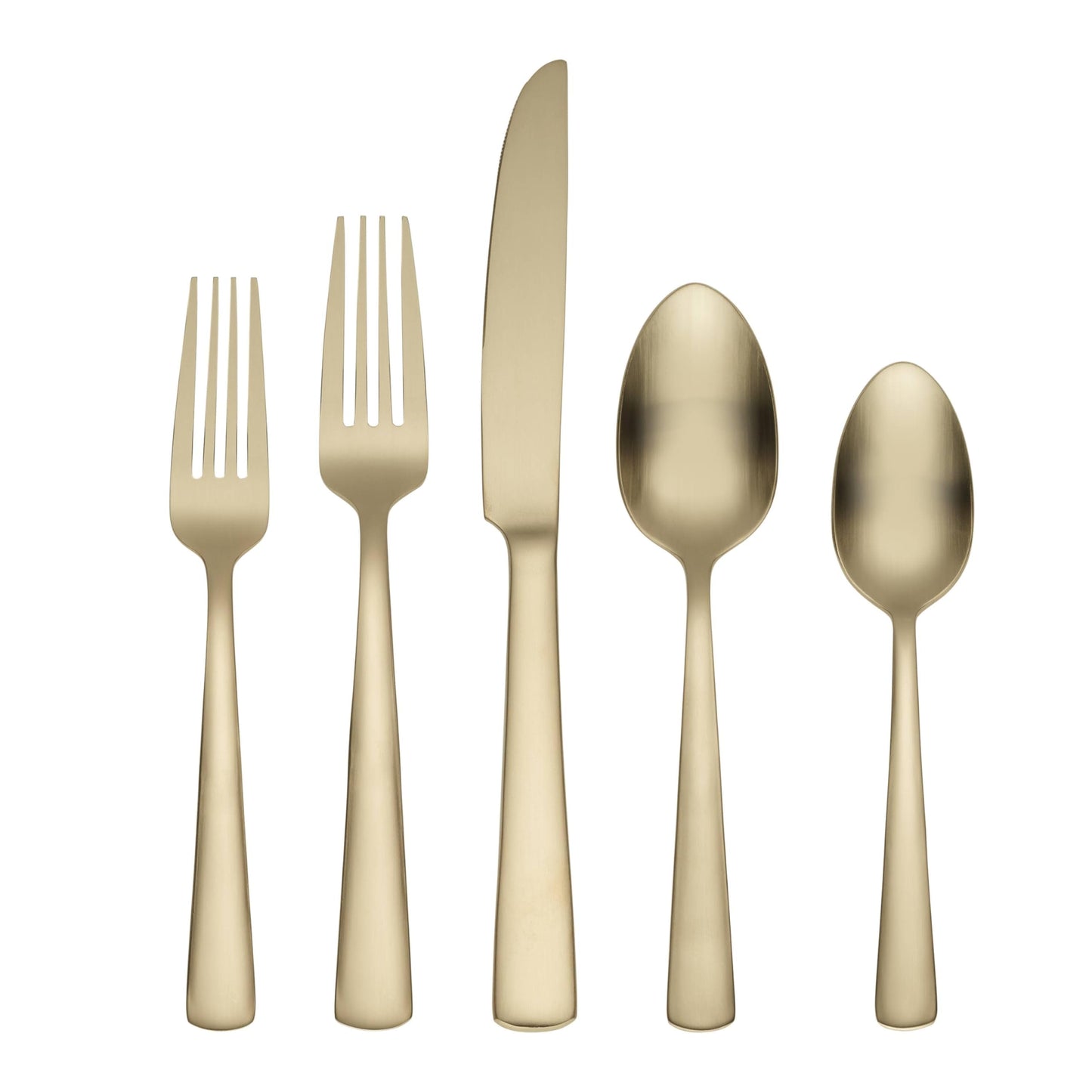 Oneida Silverware Set For 4, Aptitude Champagne Satin 20-Piece Flatware Set, Service For 4, 18/0 Stainless Steel Silverware Set, Dishwasher Safe, Knives Spoons and Forks Set, (Champagne, 20 Piece)