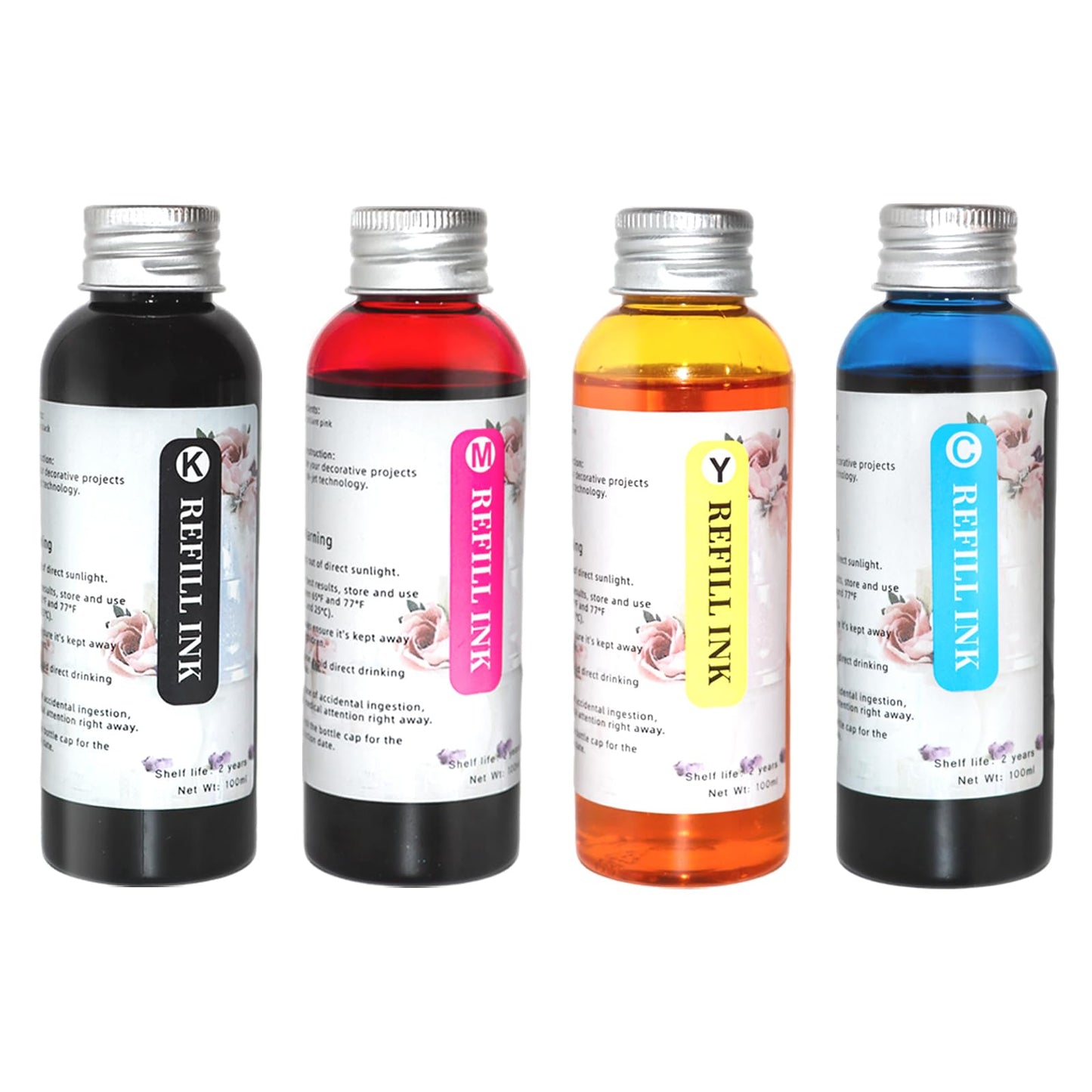 JIUPIN Ink Refill Kit 4 Packs, Suitable for 280XL 281XL 270XL 271XL 250XL 251XL, Refill Ink Compatible for PIXMA TS702a TS702 TR8620a TR8622a TR6320 Printer, 100ml/bottle