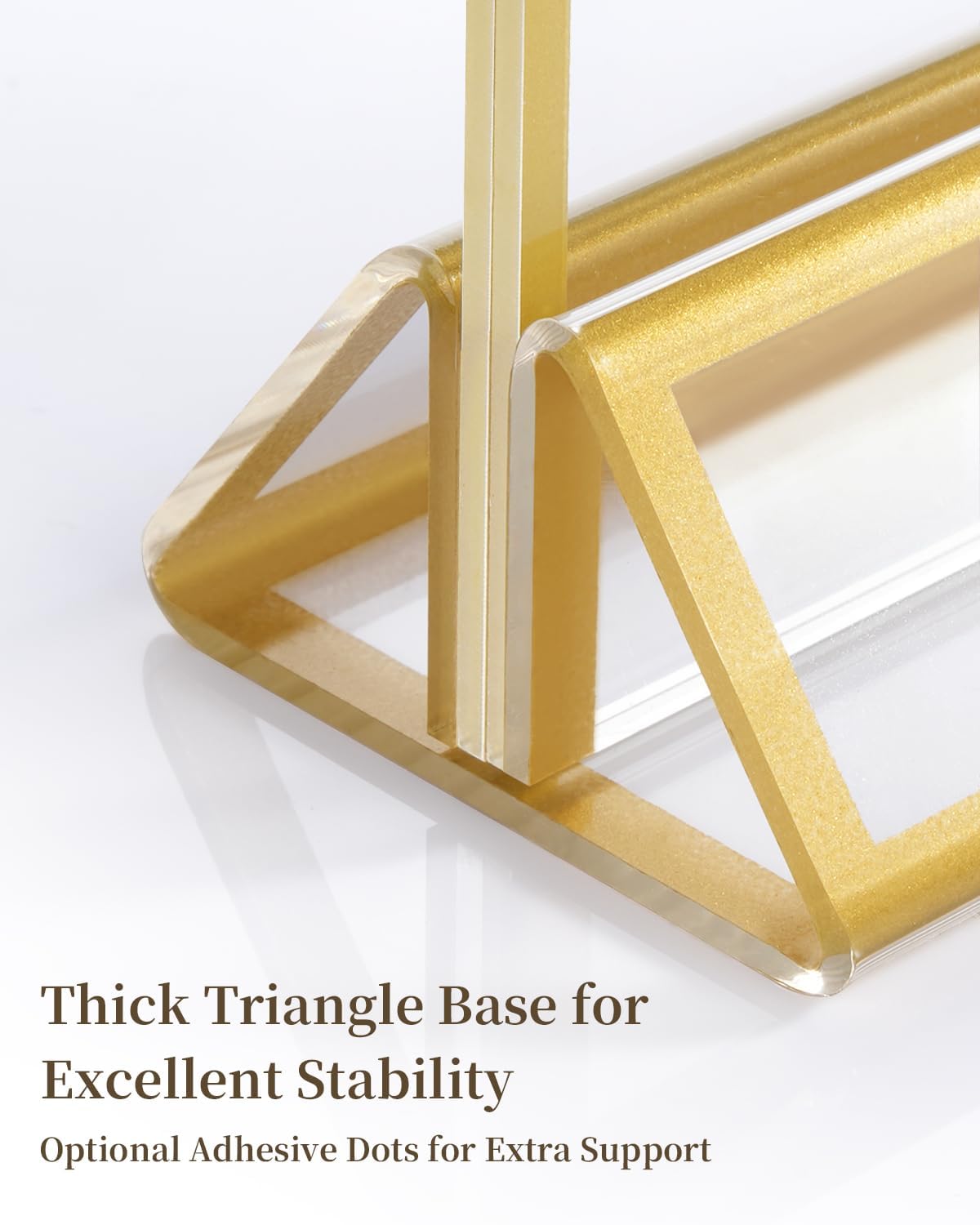 Dynta Acrylic Sign Holder 8.5x11 8pck Clear Table Display Stands Double Sided Table Sign Holders, Menu Holder for Wedding, Party, Office, Store, Home Use (Gold Frame)