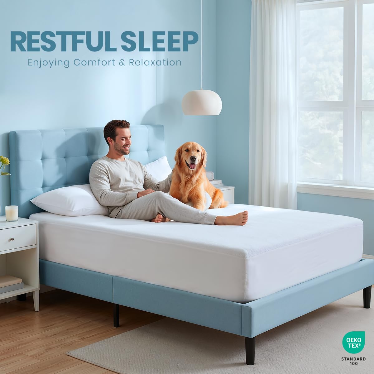 Twin XL Size Mattress Protector Waterproof 2 Pack, Premium 200 GSM Terry Mattress Cover, Soft & Breathable Bed Cover, Fitted Sheet Style Stretchable Deep Pockets 15" by Utopia Bedding (White)