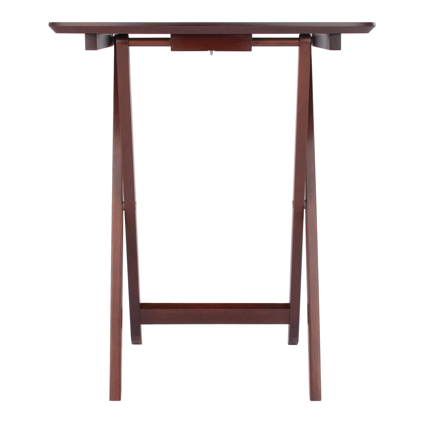 Winsome Darlene Set of 2 Foldable Snack Tables, 26" in Walnut, Easy to Store Portable Fold Up Table Set for Kitchen, Living Room TV Dining, Crafts, Puzzles, Work From Home