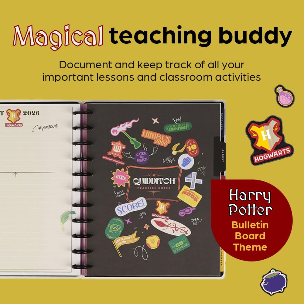 Happy Planner Harry Potter Disc-Bound 12-Month Academic Planner, July 2026–June 2027, Big Size, 8.5" x 11", Teacher Layout, Bulletin Board