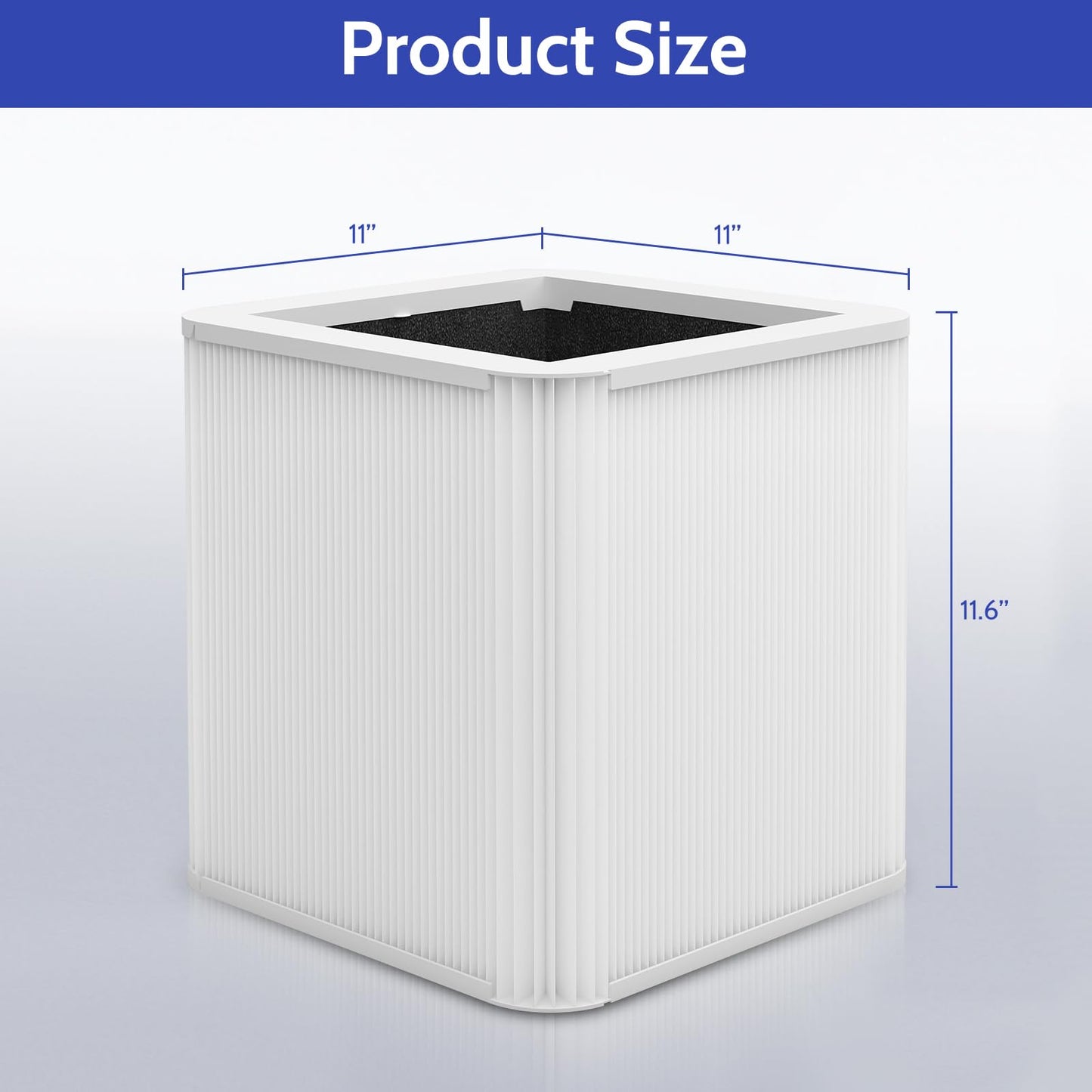 XBGG 211+ Replacement Filter Compatible with Blue Pure 211 Air Purifier Series, 2-in-1 Filtration System of H13 True HEPA and Activated Carbon Filter, 2 Pack