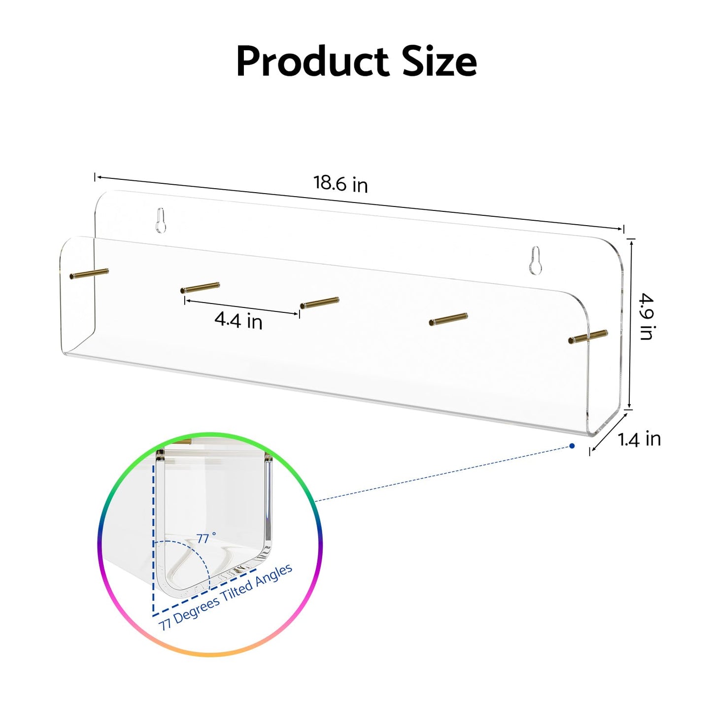 HIIMIEI Brochure Holder Wall Mount, 2-Pack Acrylic Modular Flyer, Pamphlet Display Stand with Magnetic Brass Bolts, Dual Installation Options, Designed for Schools, Studios, Community Spaces (4 Grid)