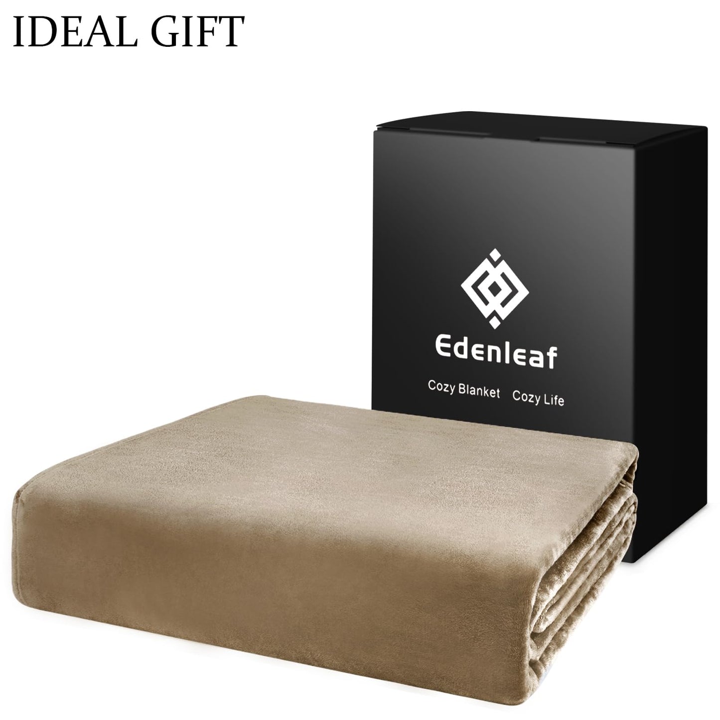 Edenleaf Big Oversized Soft Blanket, Giant Fleece Companion 120x120, California King Warm Blanket for Whole Family, Bed, Sofa, Couch, Travel, Camping 120x120 Brown