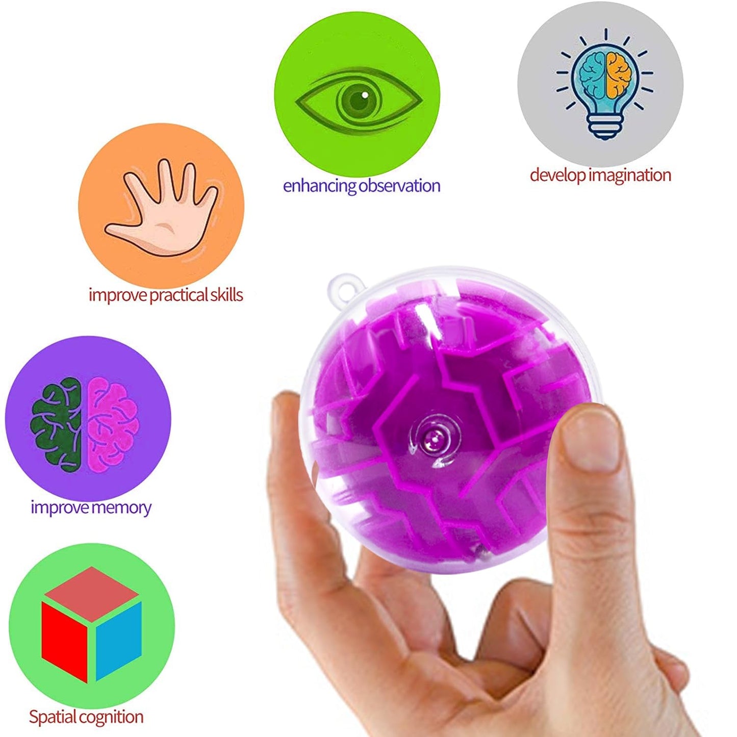 100 Pcs Puzzle Maze Ball Mini 3D Gravity Cube Puzzle Ball Toy for Kids Ages 3 6 7 8-10, Educational Challenges Magic Brain Teasers Games for Boys Girls Birthday Gifts Classroom Prize