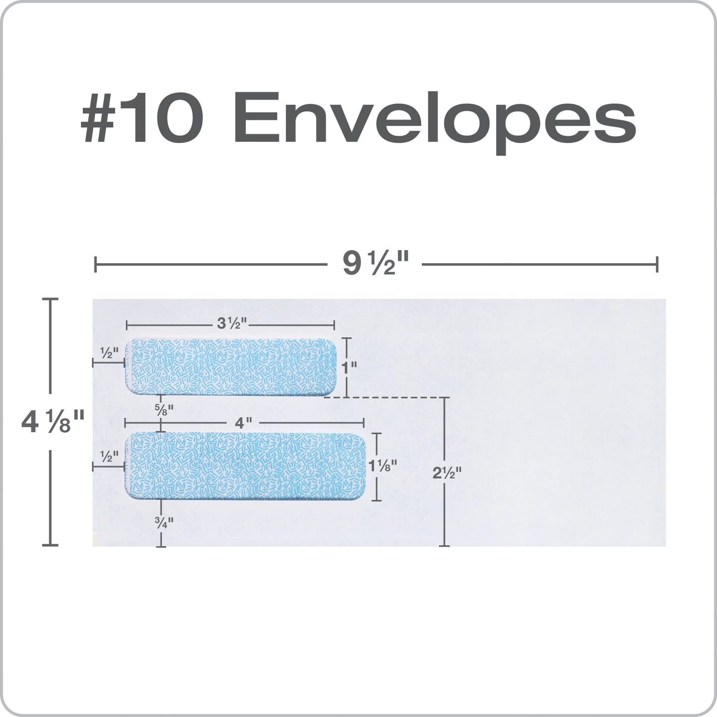 Columbian #10 Security Envelopes, 500 Pack, Double Window Self Seal Envelopes for Invoices, QuickBooks Checks and Business Mailings, 4-1/8 x 9-1/2 Inches, Durable 24 lb White Paper
