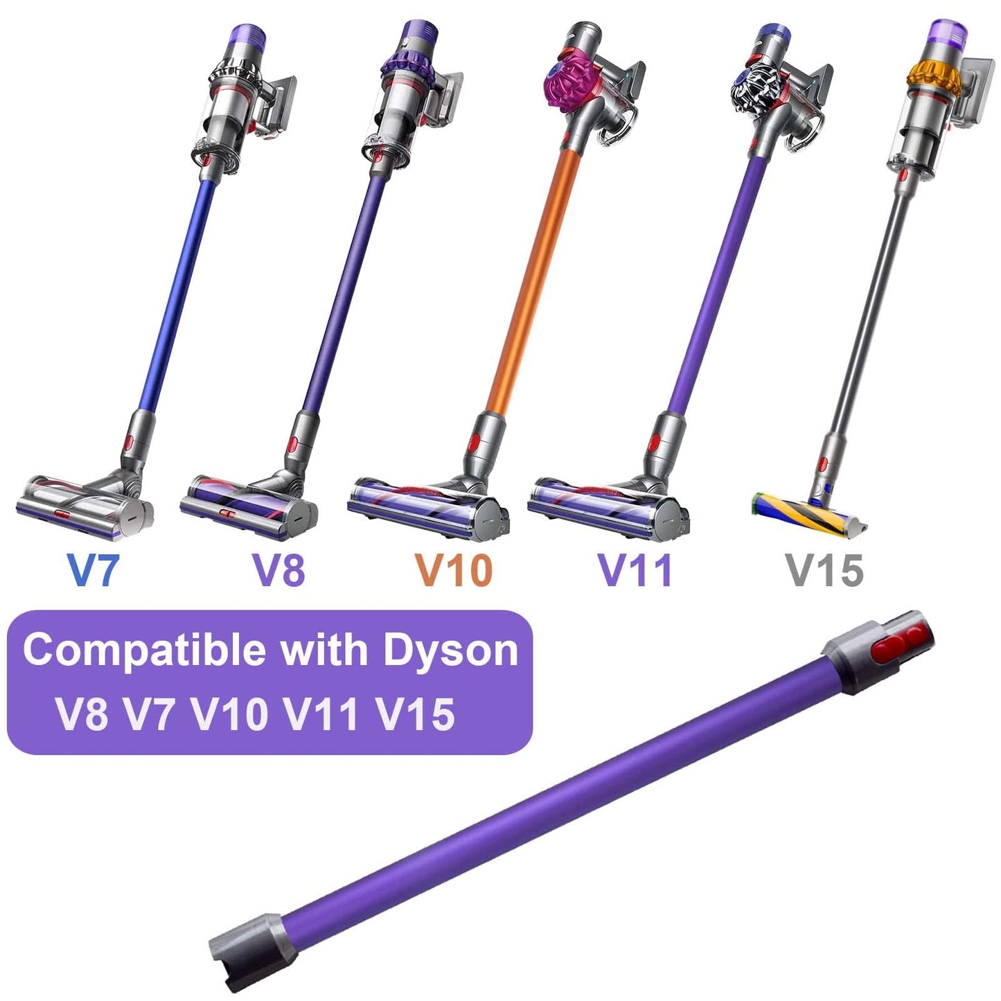 GYLBF Quick Release Wand Compatible for Dyson V15 V11 V10 V8 V7 Stick Vacuum Cleaners, Vacuums Attachment Extension Tube, 28.3 IN (Purple)