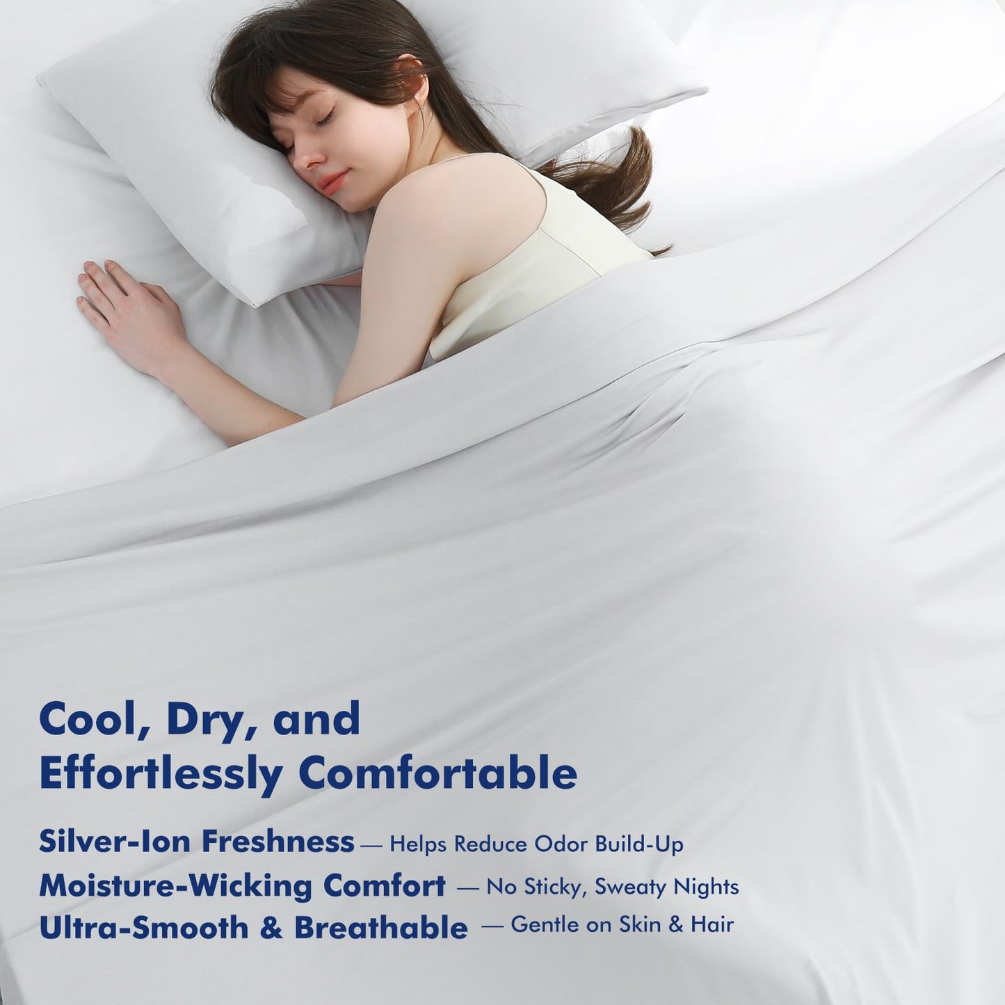 Elegear Silver Infused Cooling Blankets for Hot Sleepers, Upgraded Arc-Chill 3.0 Cool Fiber (Qmax>0.5), Odor Reduction & Hypoallergenic, Breathable Lightweight Cold Blanket for Night Sweats, Queen