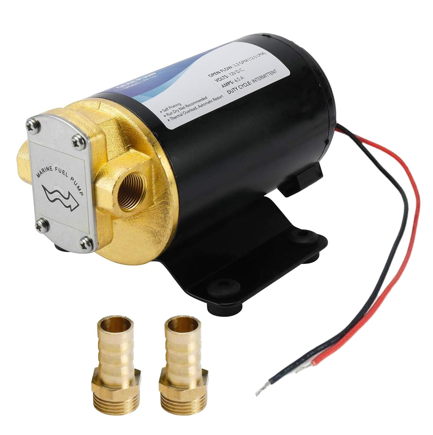 12V Oil Transfer Pump, 3.2GPM Gear Oil Pump, Lubricant Diesel Engine Scavenge Oil Extractor Pump, Portable Oil Suction Pump Self Priming for Marine Machinery Oil Change Pump