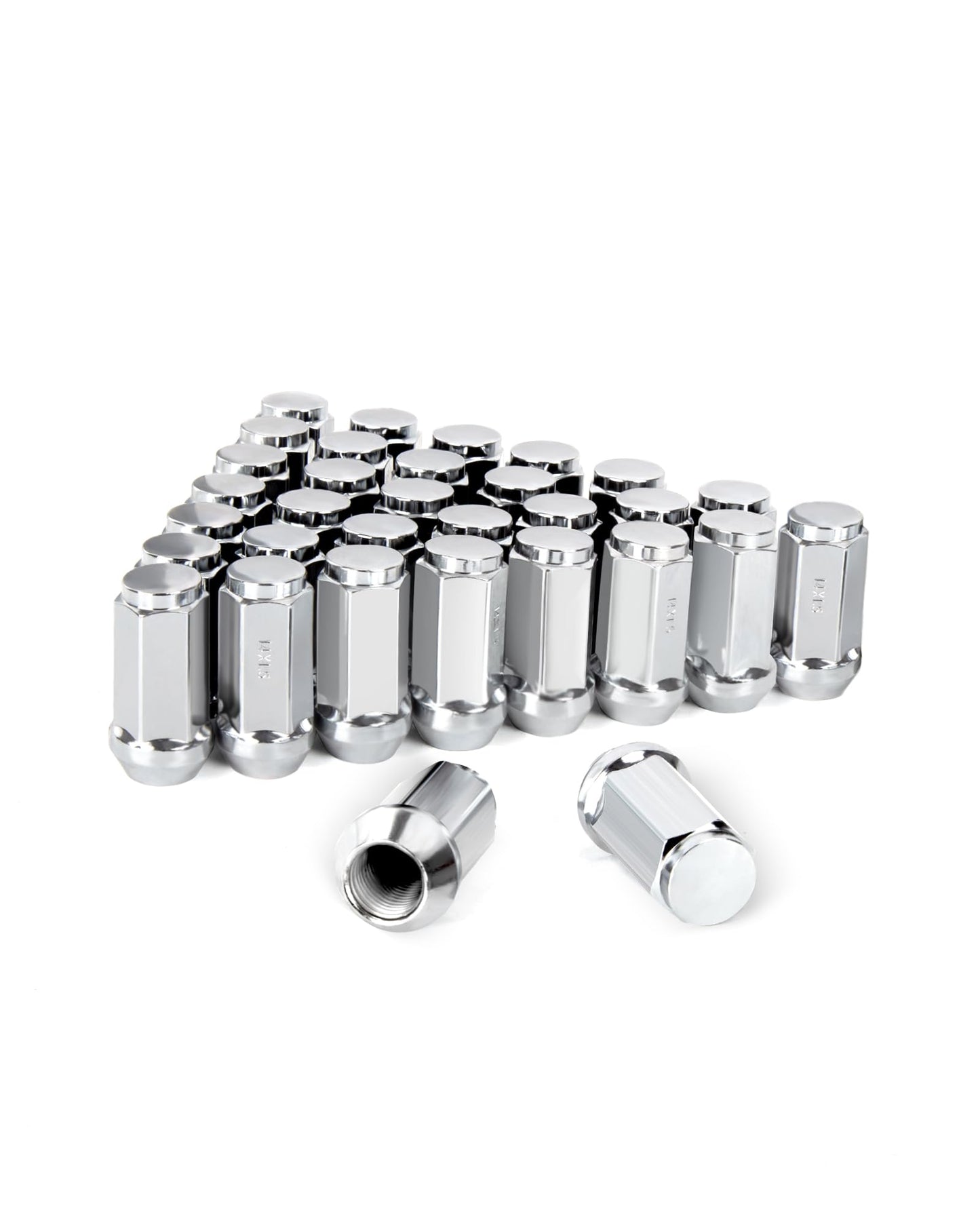 14mmx1.5 Wheel Lug Nuts, 32 pcs M14x1.5 19mm (3/4") Hex Lug Nut with Conical/Cone Bulge Seat Fit Chevy Silverado GMC Sierra 2500 3500 Ford F250 F350 2011+ Ram 2500 3500, 8 Lug Aftermarket Wheels