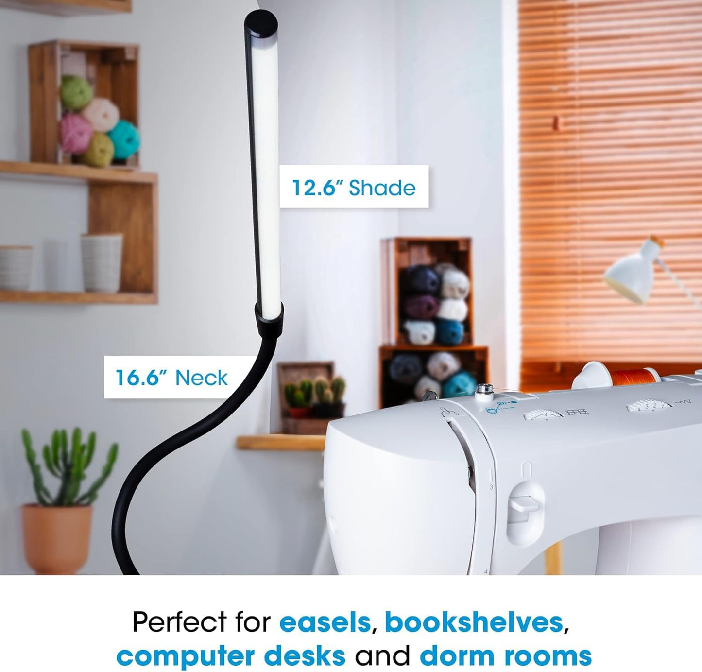 OttLite Clip-On LED Easel Lamp with ClearSun LED Technology - Sturdy Clip Light with On/Off Switch Cord - Adjustable & Flexible Neck for Precise Lighting, Piano, Computer Desks, Shelves & Tables
