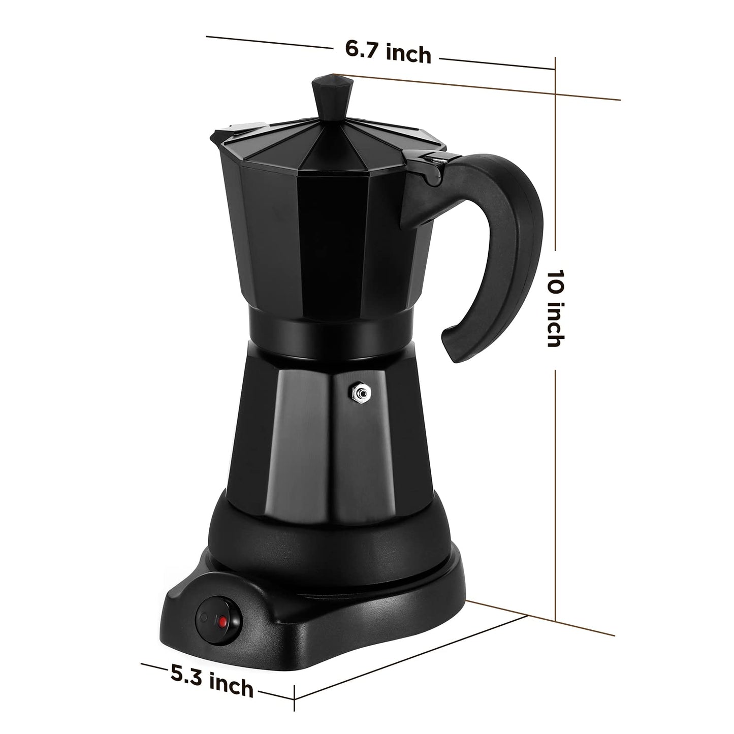 SHANGSKY Coffee Pot Electric Moka Pot 6 Cup, Espresso Coffee Maker Cafeteras Electricas Italian Coffee Maker Espresso Makers Portable Aluminum Electric Mocha Pot, Coffee Machine Moka Maker