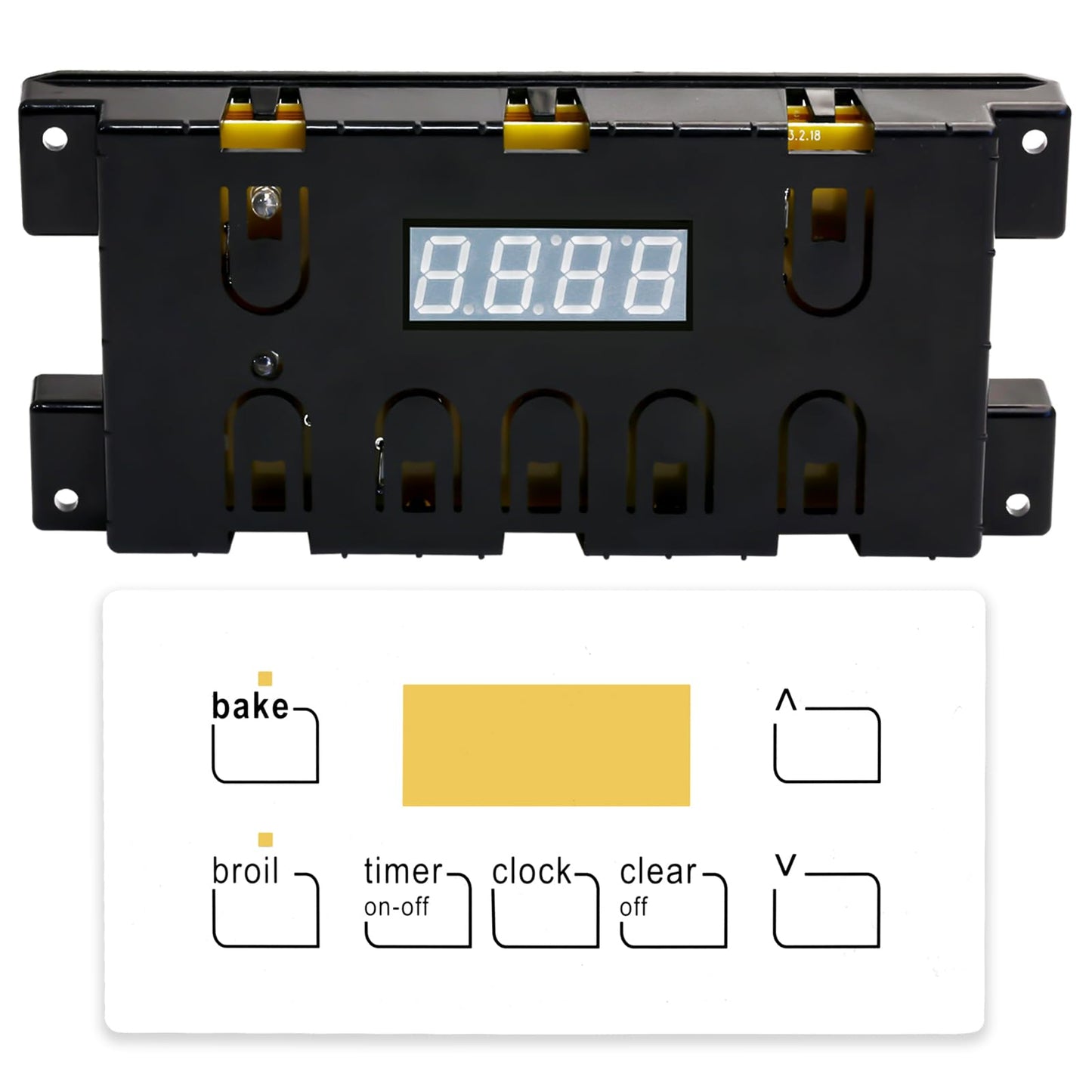 316455410 Range Oven Control Board for Electrolux Kenmore, Gas Range 7 Button Control Board Clock 5304518661 316222800 （White）