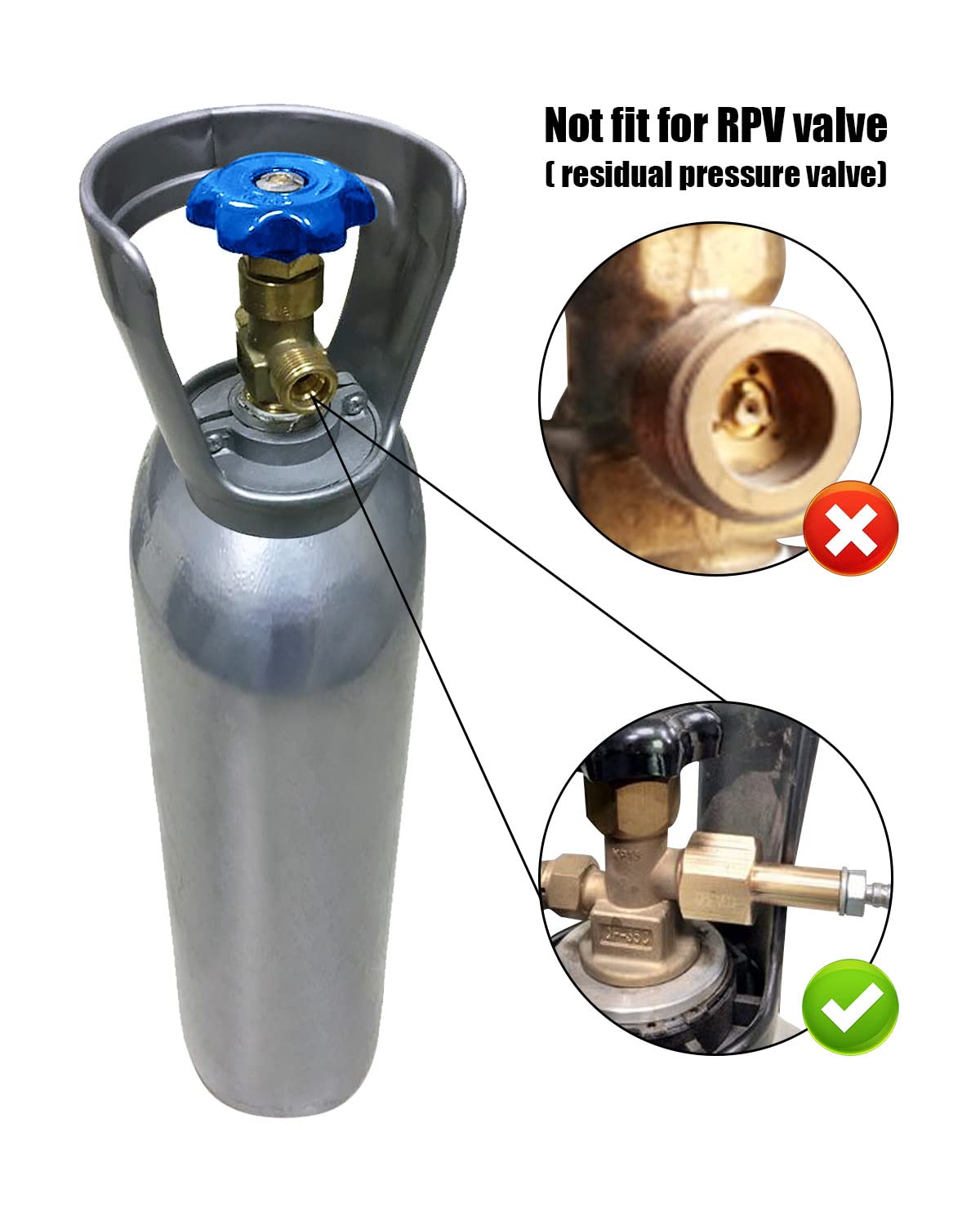 NTSUMI CO2 Tank Filling Station Charging Adapter with 60Inch Hose Fit for Filling Soda Machine CGA320 to CGA320 Threaded CO2 Tank