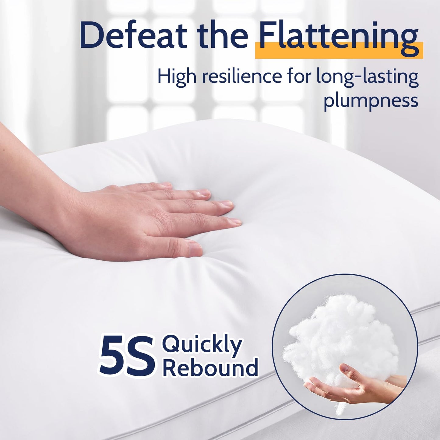 ROUMEA Pillows King Size Set of 2, Gusseted Bed Pillows for Sleeping 2 Pack, Luxury Hotel Quality, Supportive King Pillow with Soft Down Alternative for Back Stomach Side Sleepers,Machine Washable