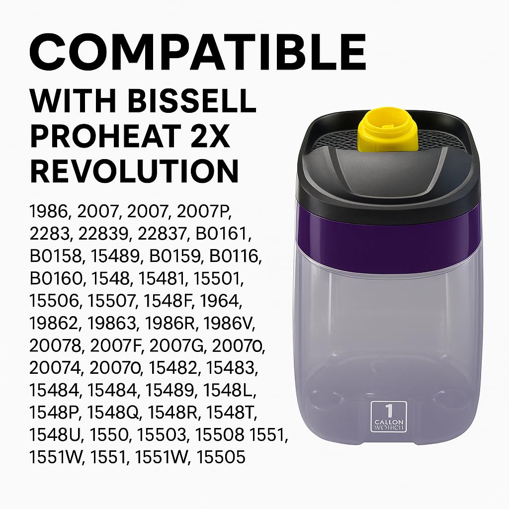 Replacement Clean Tank with Cap for Bissell ProHeat 2X Revolution Carpet Cleaners – Fits Models 1548, 1986, 2007, 2007P & Much More – Replaces OEM Part #1610043