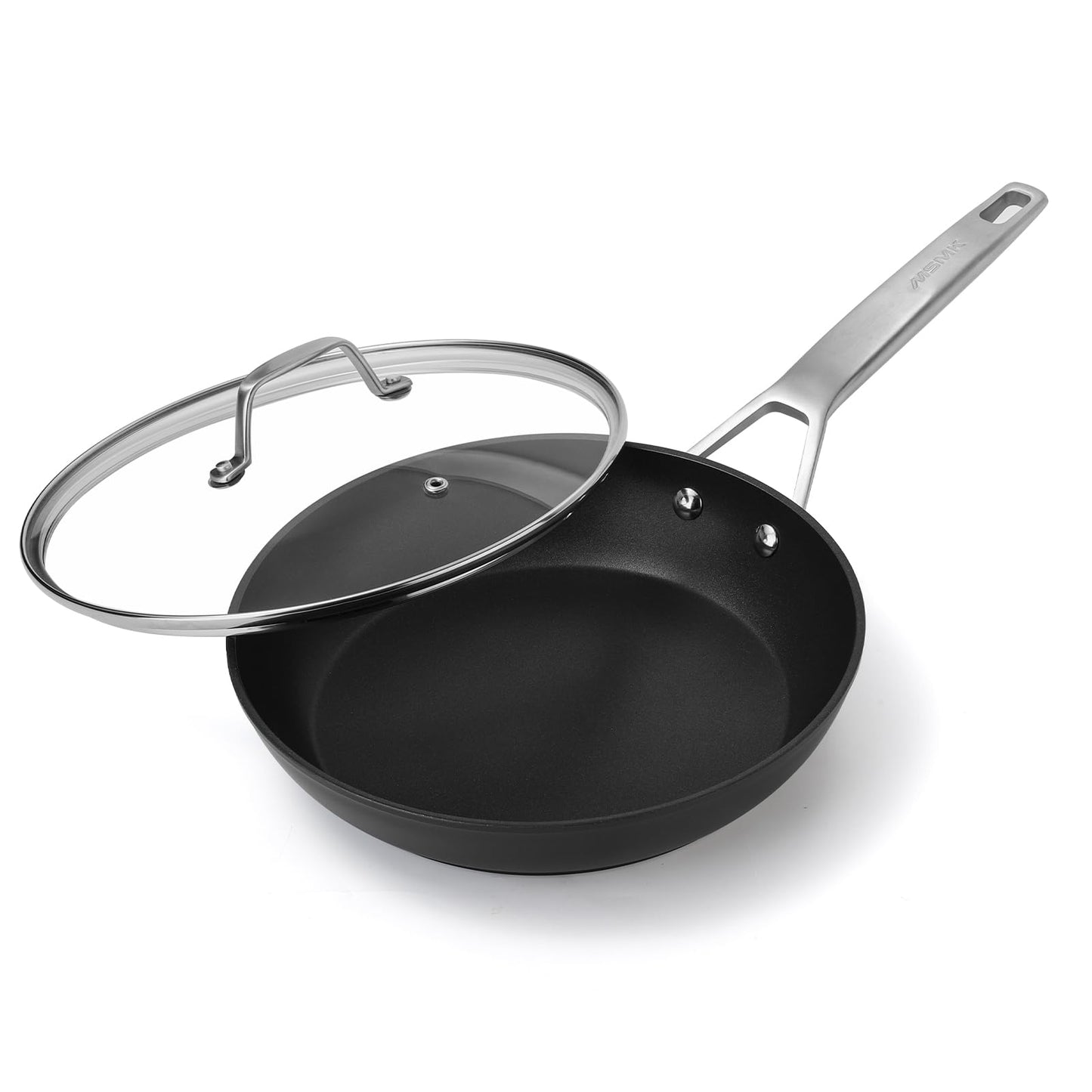 MsMk 7 inch Small Egg Nonstick Frying Pan with Lid, Eggs Omelette Burnt also Non stick, Scratch-resistant, Induction Skillet, Oven Safe to 700°F Pan for Cooking, Dishwasher Safe