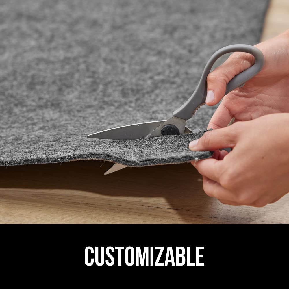 GORILLA GRIP Felt with Rubber Stay in Place Slip Resistant Rug Pad, 1/8 inch Thick, 5x7 FT Protective Padding Under Area Rugs, Cushioned Gripper Pads, Carpet Runners, Hardwood Floors Protection