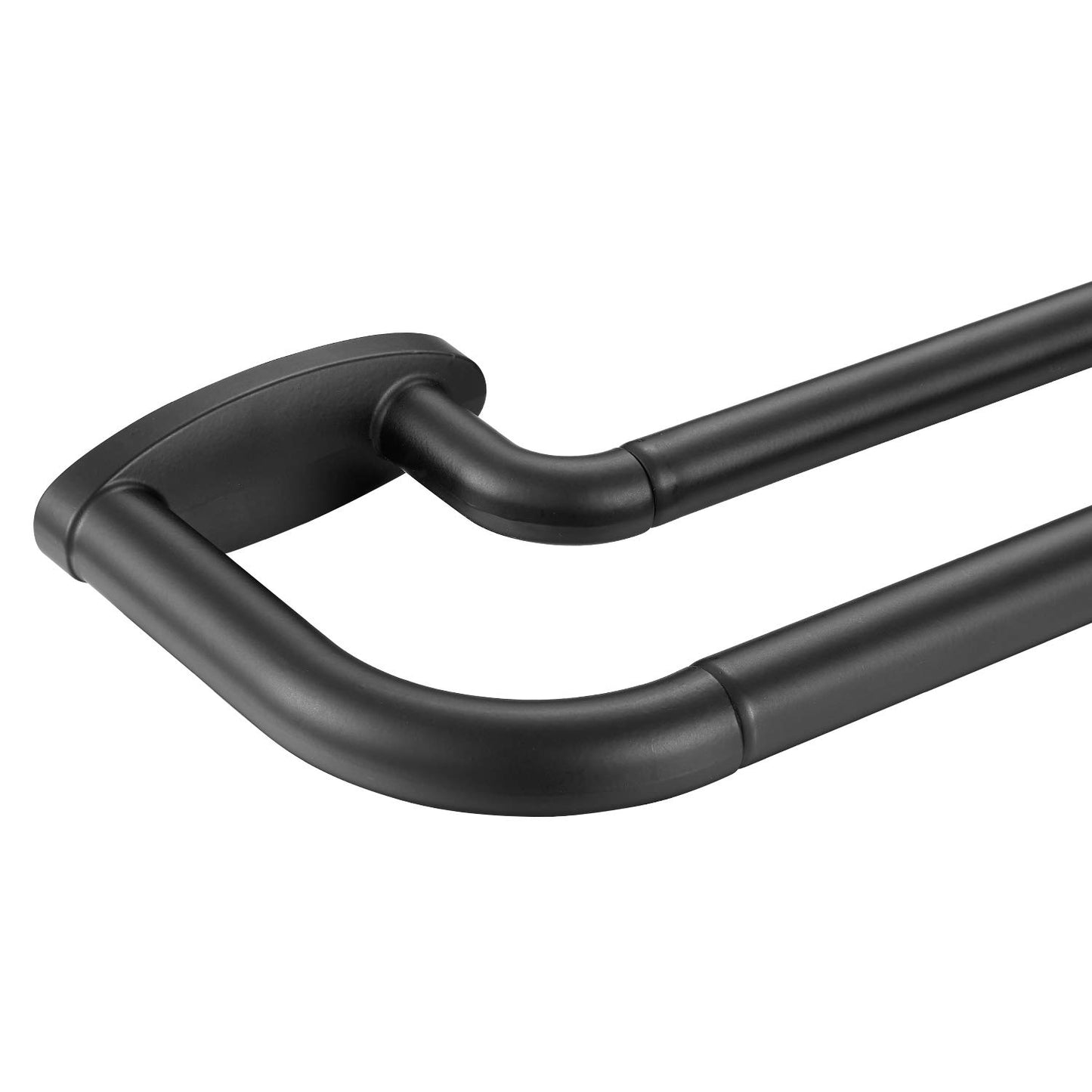Double Curtain Rods Matte Black,Room Darkening Drapery Rod 72-144 Inches,Adjustable 3/4 Inches Front and 5/8 Inches Back Quality Metal Rod for Window,Wrap Around Design