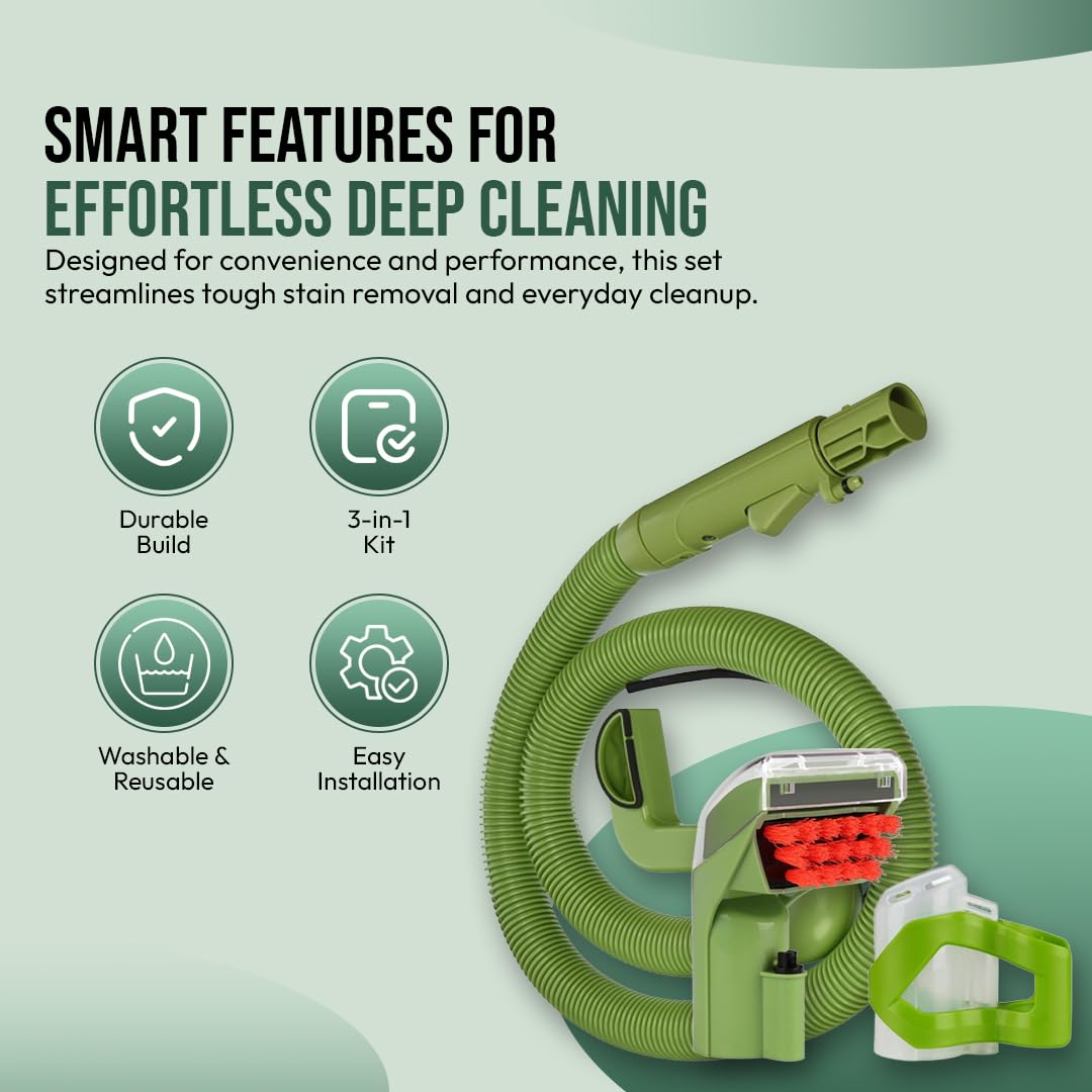 Replacement Hose with Brush and Self Hose Cleaning Tool for Bissell Little Green Portable Carpet Cleaner (With Brush)
