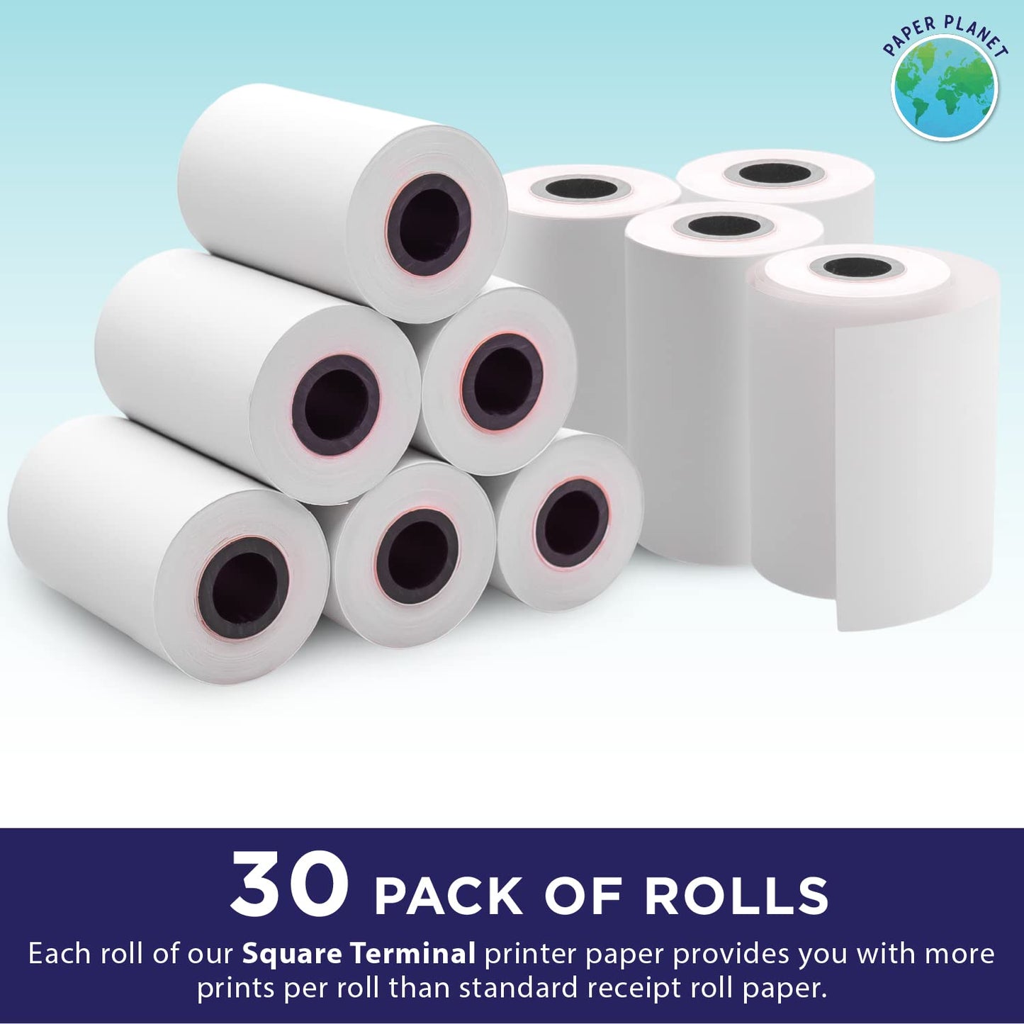 Thermal Receipt Printer Paper for Square Terminal by Paper Planet | 30 Rolls | SPD2-01
