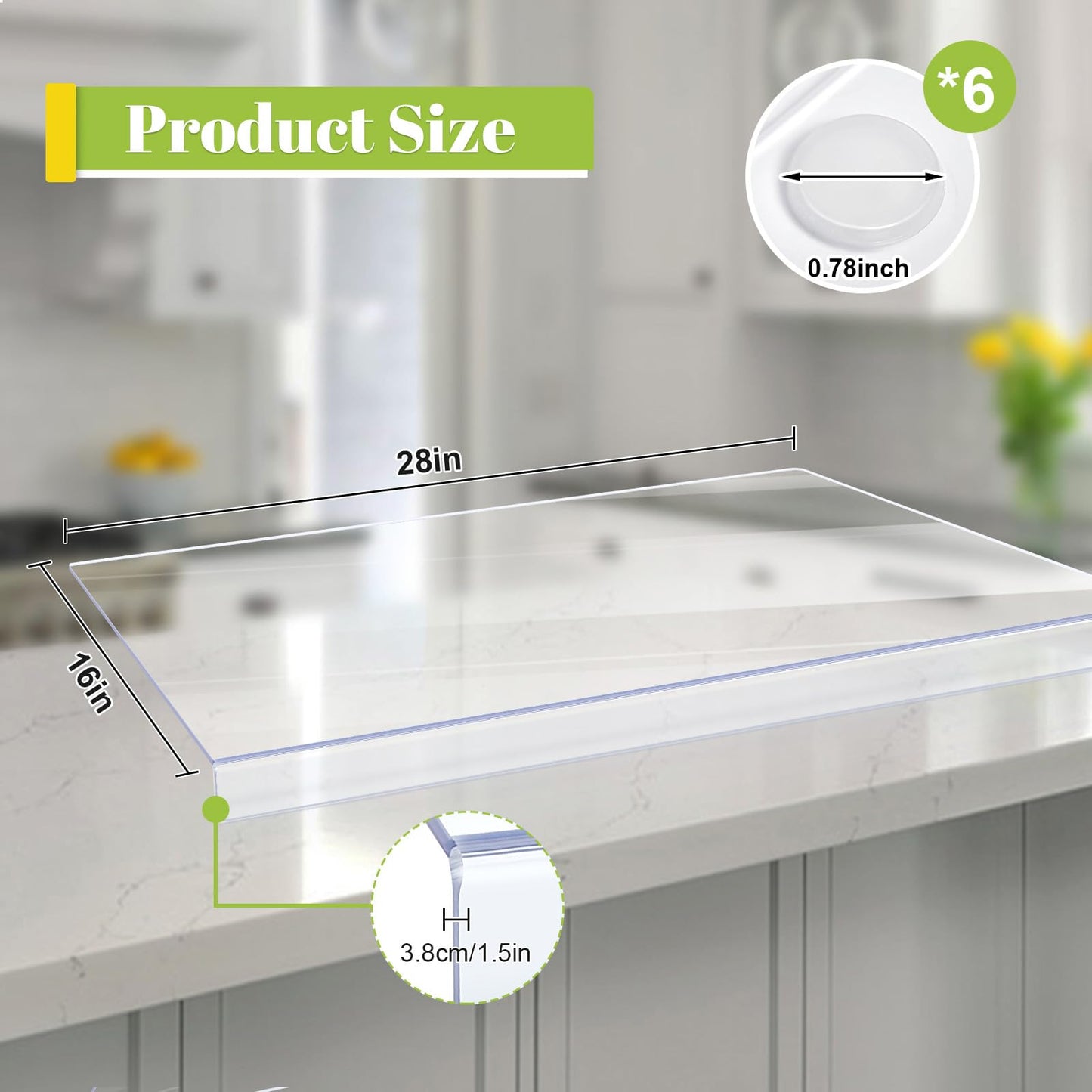 Wesiti Large Acrylic Cutting Board with Lip Non Slip 28"L X 16"W Clear Cutting Board Chopping Acrylic Countertop Protector Cover Shatter Resistant for Home Restaurant Kitchen Sink Stove