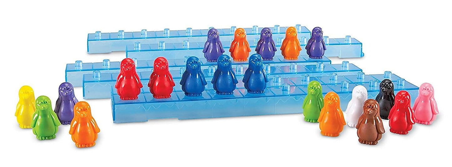 Learning Resources Penguins On Ice Math Activity Set - Math Manipulatives & Counting, Addition and Multiplication Games, Sorting & Patterning Set , Homeschool Activity, Classroom Must Haves