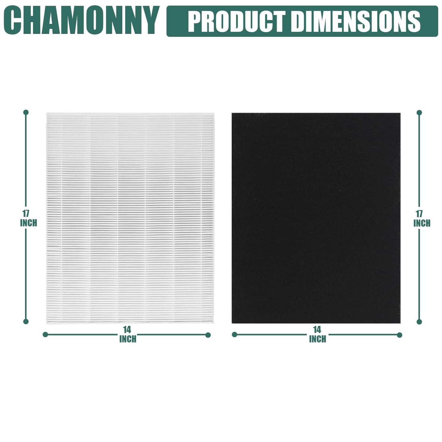 CHAMONNY D480 True HEPA Replacement Filter D4, Compatible with WIN-IX D480 Air Purifier, Compare to WIN-IX D4 Filter, Item Number 1712-0100-00, 2 H13 True HEPA Filters + 8 Activated Carbon Pre-Filters