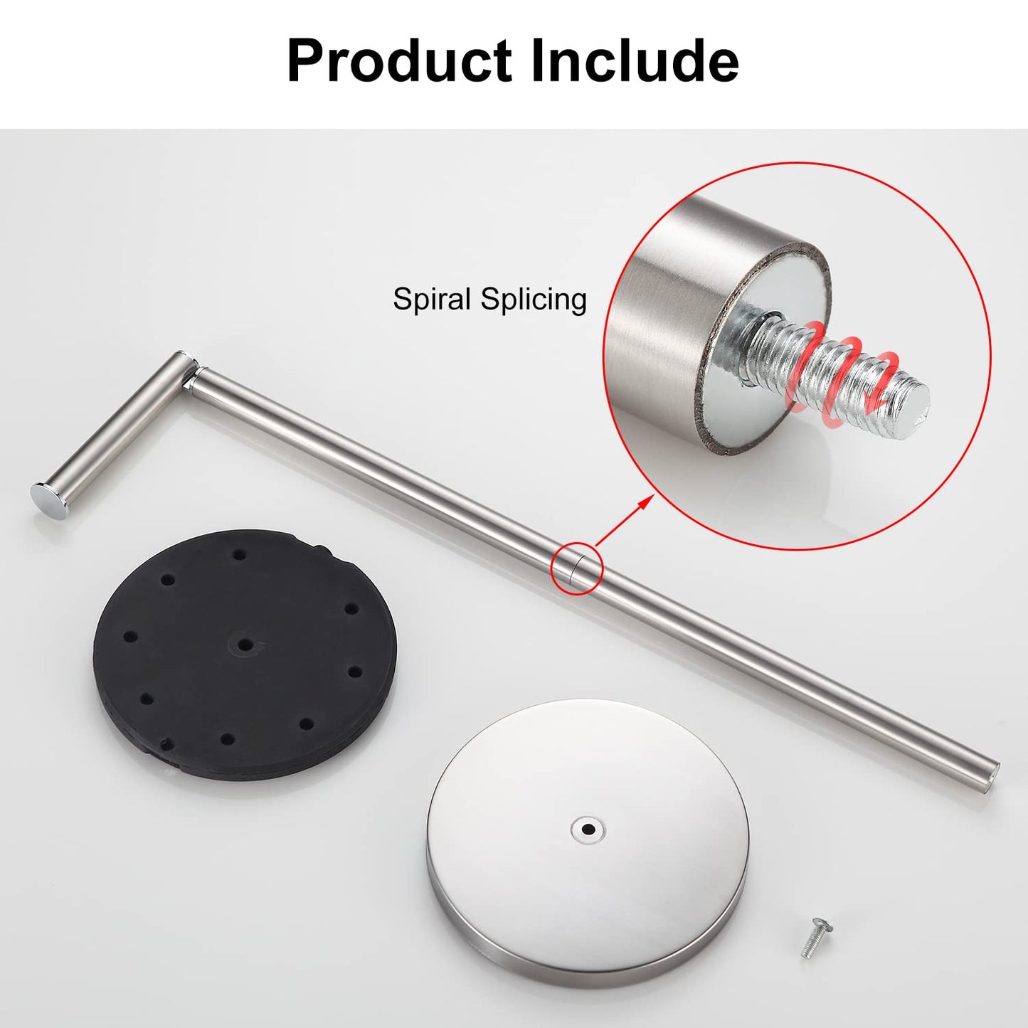 BGL Toilet Paper Holder Standing On Floor, Brushed Nickel, Tissue Holder On Floor with Reserve Storage Paper Rolls, Free-Standing Roll Paper Holder