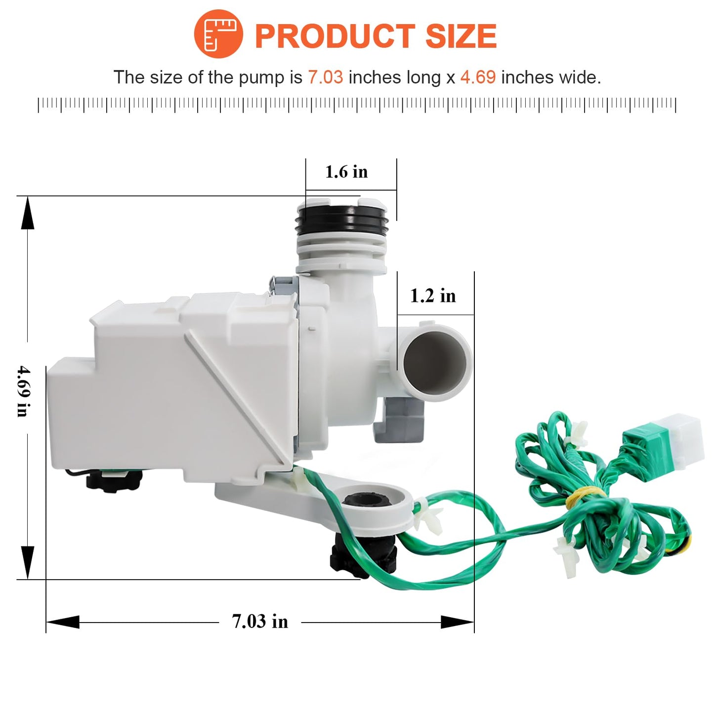 DC97-19289F DC97-19289B DC97-19289A PX3516-01 Washer Drain Pump (0EM) Assembly Fit for Samsung WA48 WA40 WA42 WA45 Series Washing Machine replaces DC97-19289A, DC97-17366A, DC97-17366J, DC97-17349B