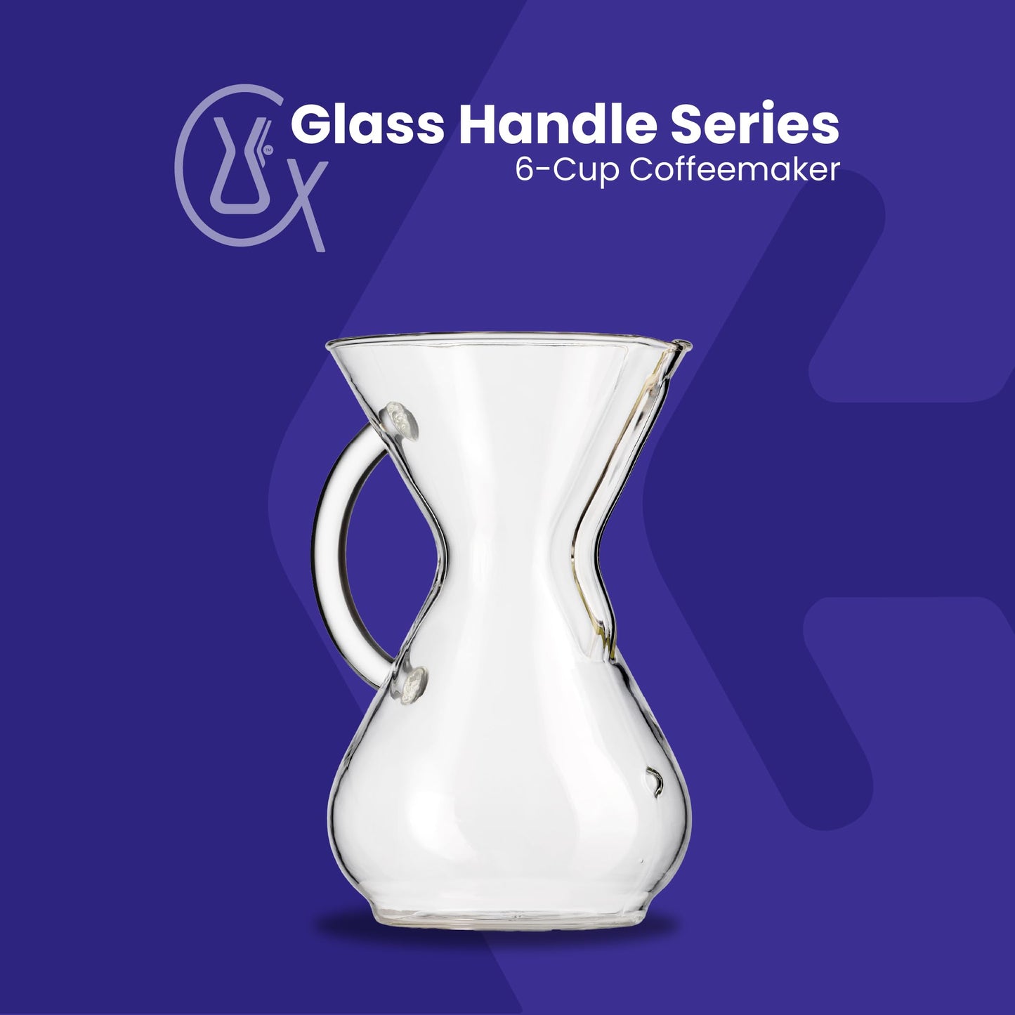 Chemex Pour-Over Glass Coffeemaker - Colored Glass Handle Series - 6-Cup Gold - Exclusive Packaging