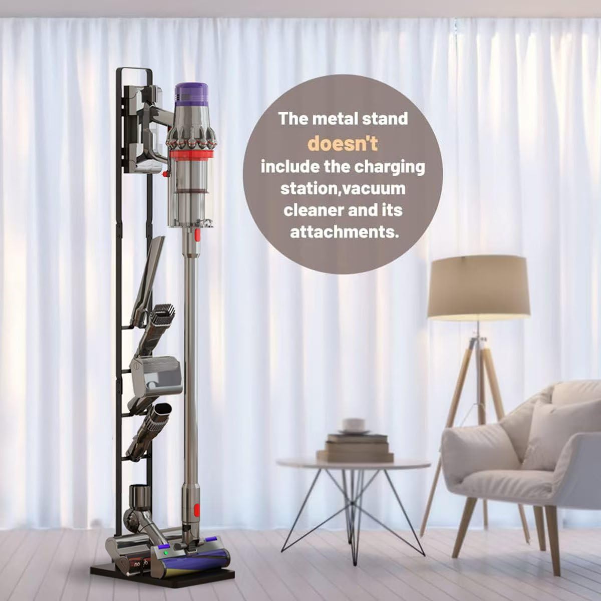 Foho Vacuum Stand Compatible for Dyson, Stable Metal Storage Bracket Holder Compatible for Dyson V6 V7 V8 V10 V11 Cordless Vacuum Cleaners & Accessories
