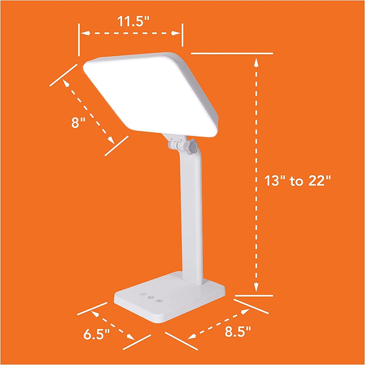 Theralite Aura Bright 10000 Lux Therapy Lamp, Sun Lamp for Light Box Therapy to Fight Low Energy with Adjustable Brightness 4 Light Settings for Sunlight Deprivation for Home and Office Use, White