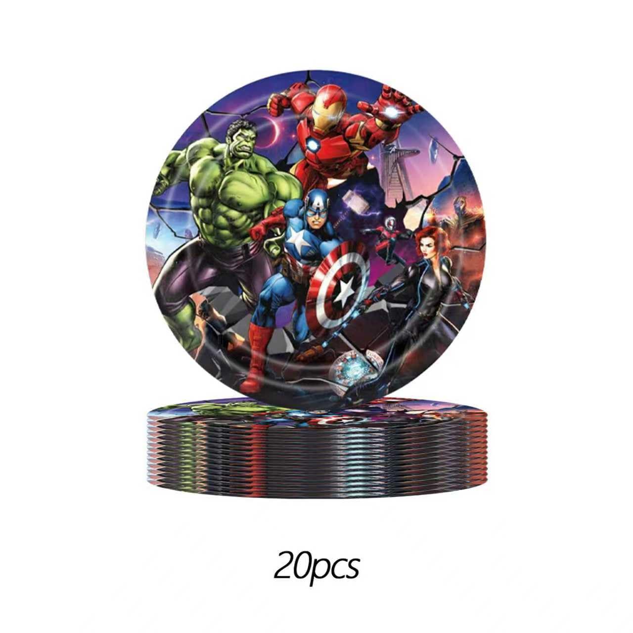 111 Psc superhero Birthday Party Supplies Set, Avengers Theme, Plates, Cups, Utensils, Napkins, Tablecloth