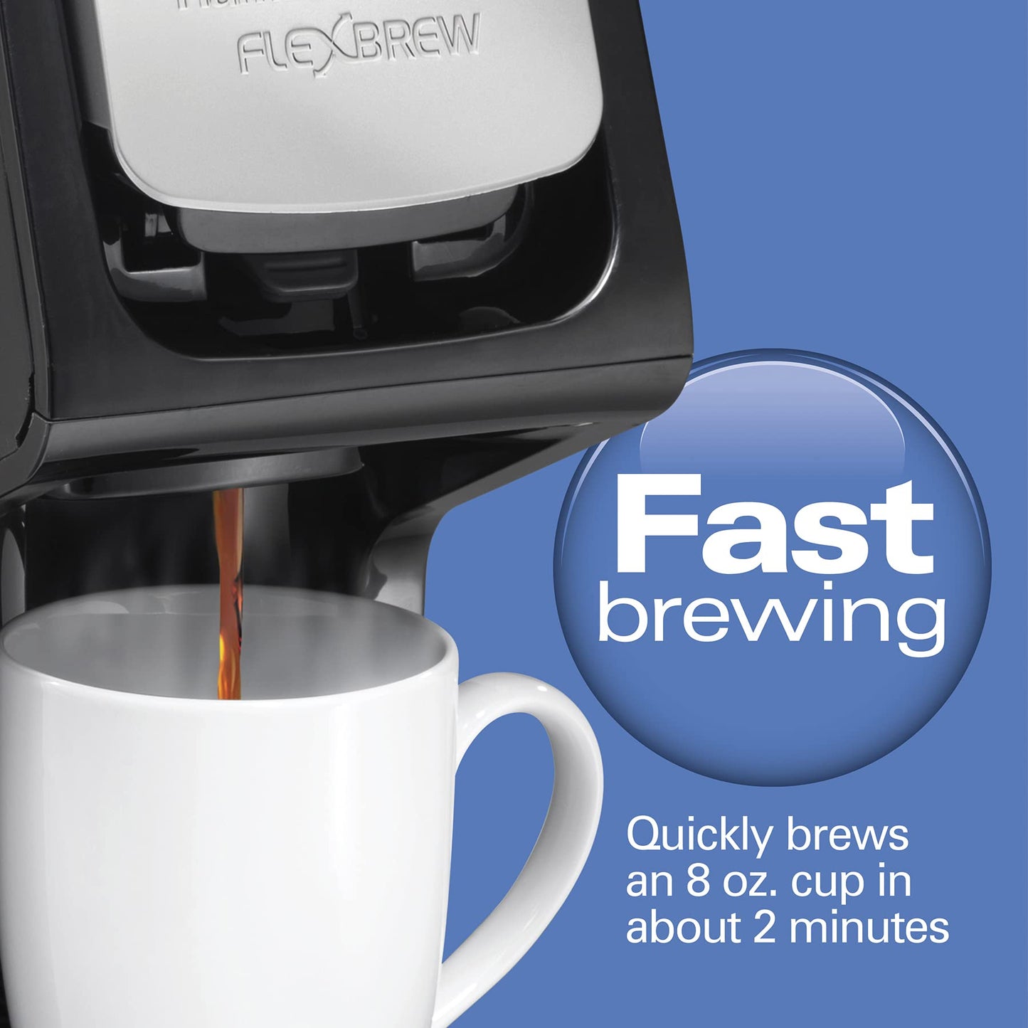 Hamilton Beach FlexBrew Single Serve Coffee Maker, Coffee Machine Compatible with Pod Packs and Grounds, Black Next Gen (49900)